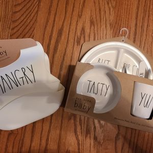 Rae Dunn Baby Plate and Bib set